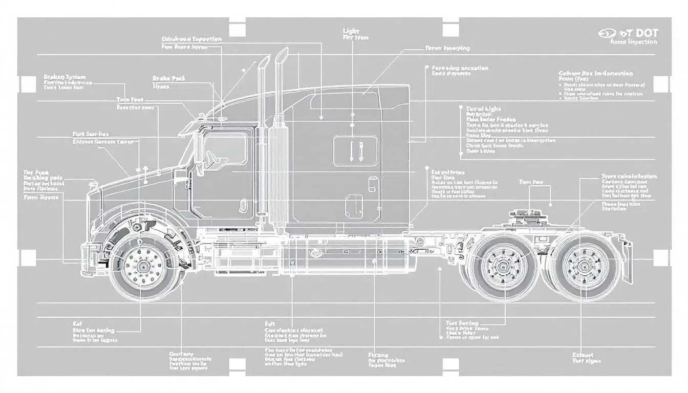 Key components of a DOT vehicle inspection being examined.