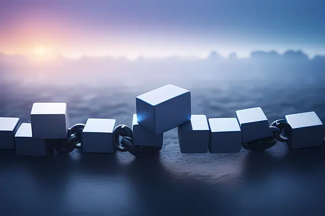 ai generated, blockchain, block, chain, cube, technology