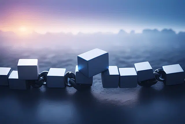 ai generated, blockchain, block, chain, cube, technology
